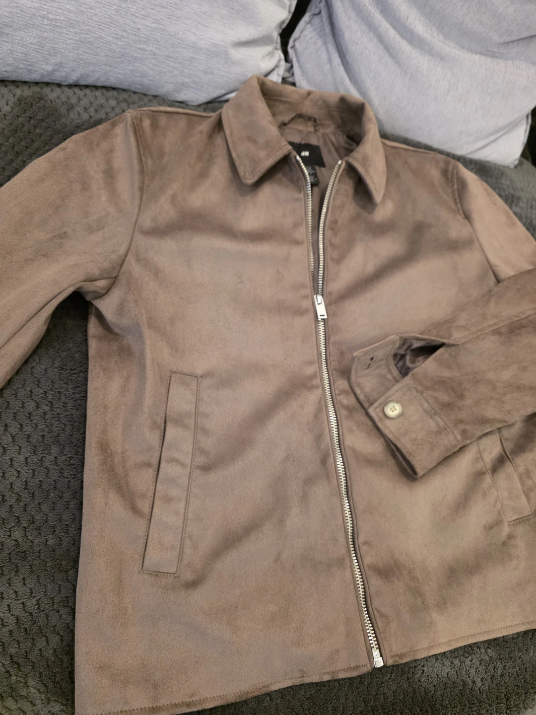 H&M Brown Suede-Look Jacket Medium