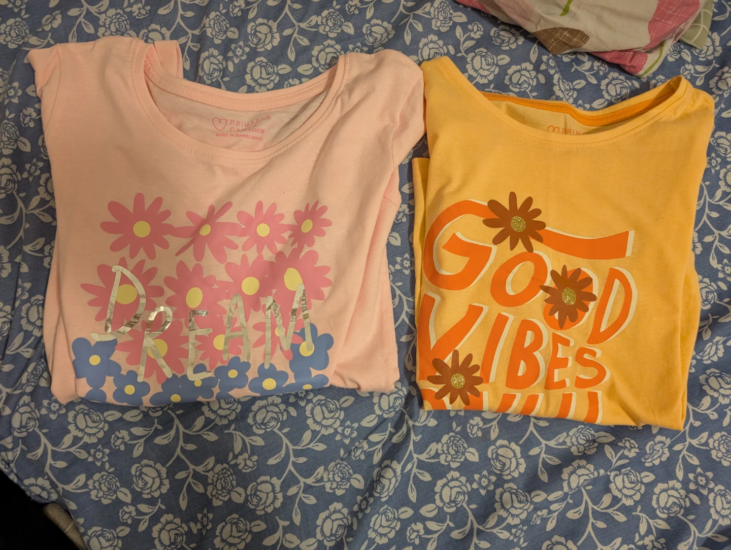 Primark "Dream" & "Good Vibes Only" T-Shirts - Size 7-8 Years