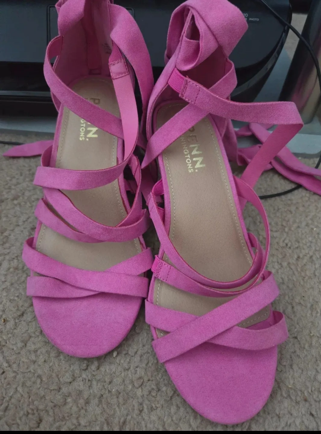 Pink Suede Strappy Heeled Sandals - photo 2