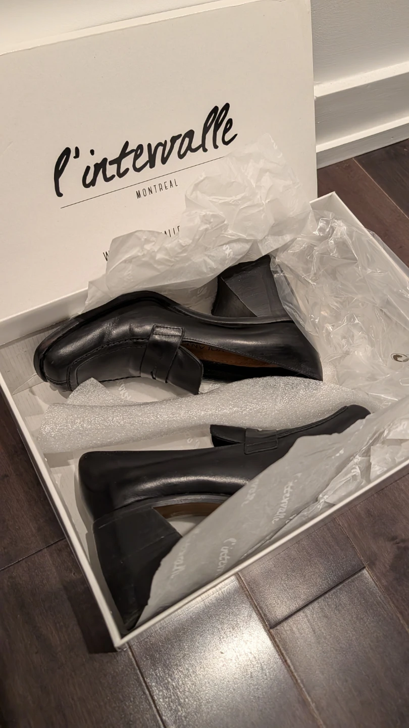 Genuine Leather Box Toe L'Intervalle Loafers - Size 38