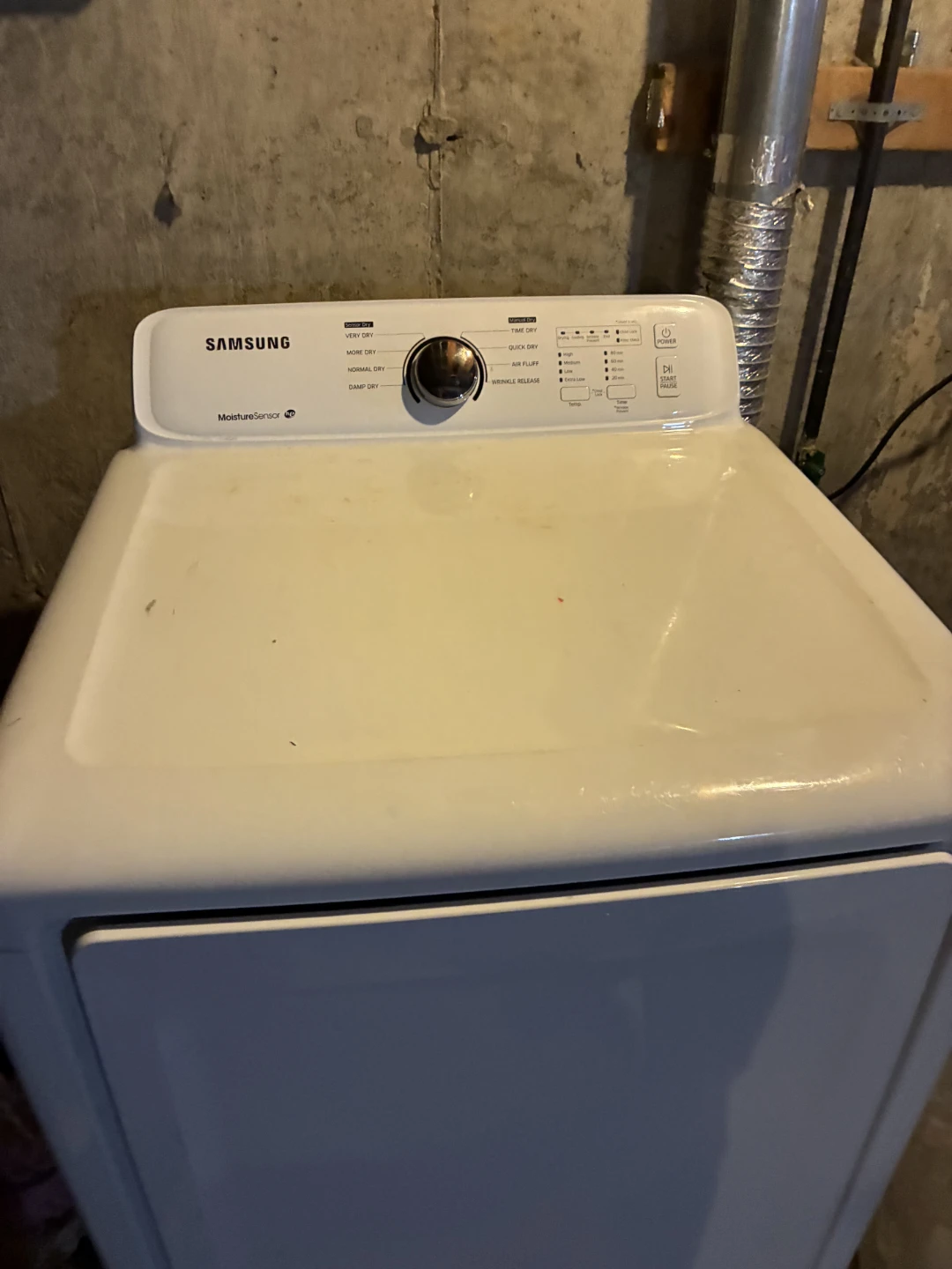 Samsung White Natural Gas Dryer