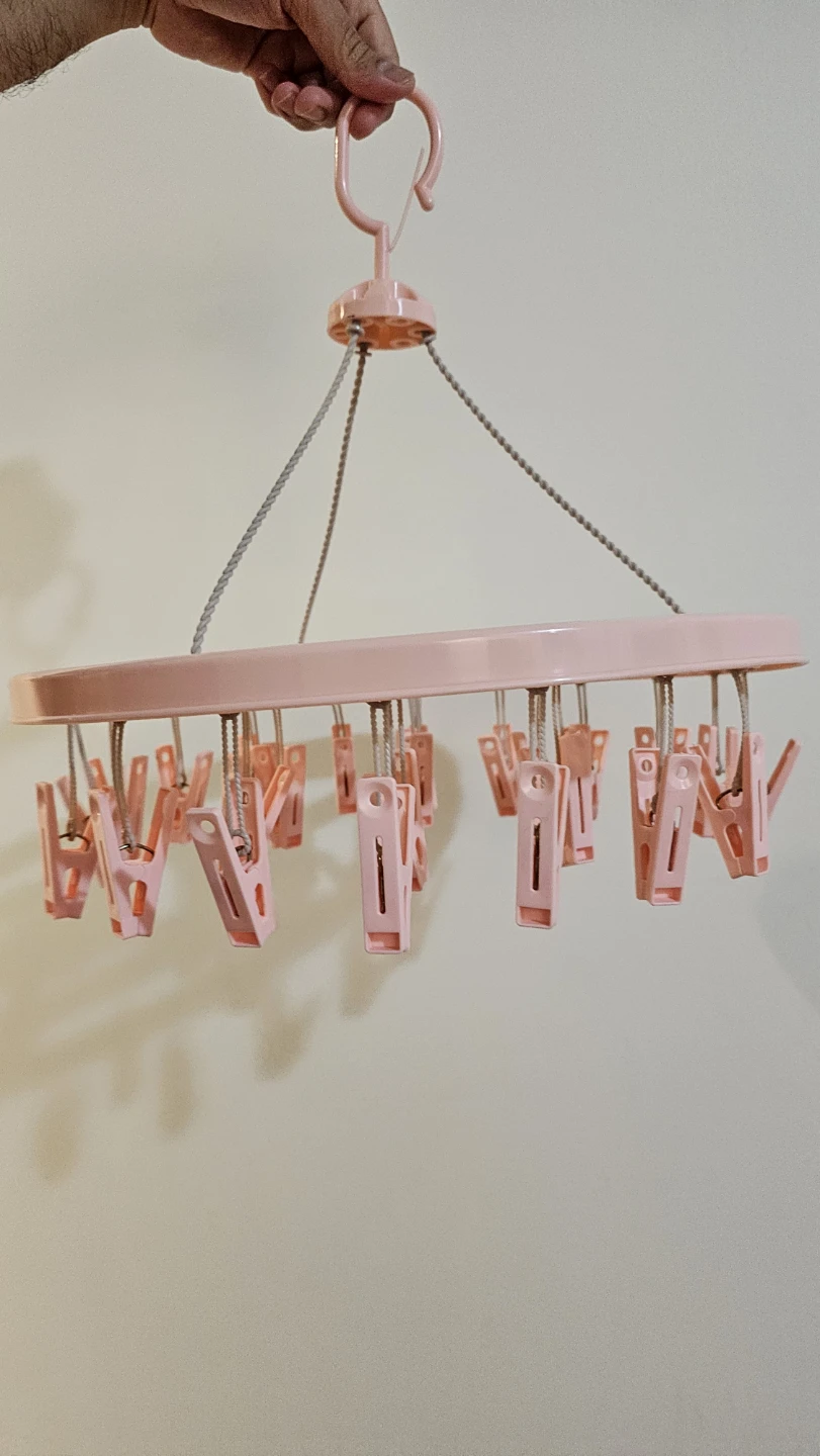 Pink Clothes Drying Hanger with Clips - photo 2