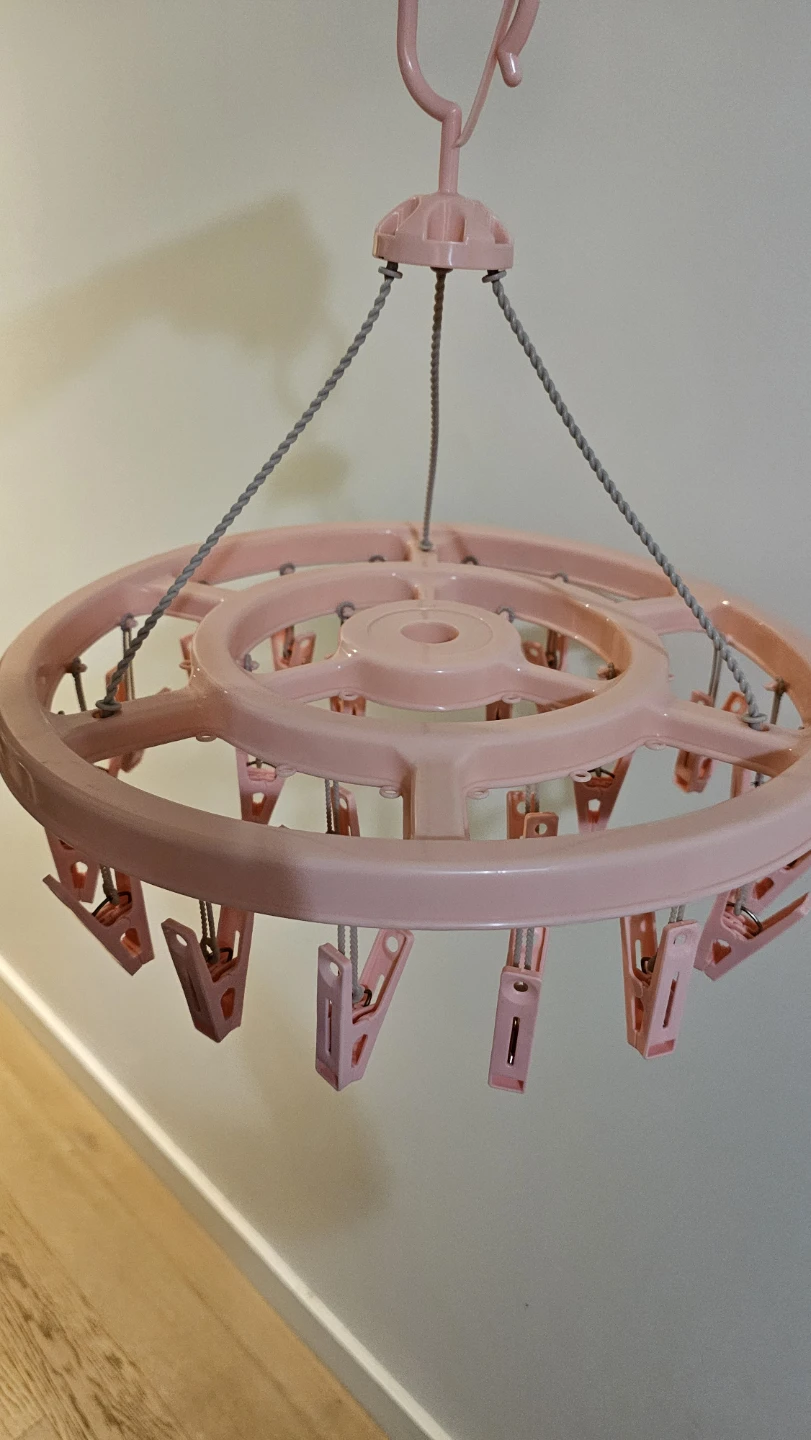 Pink Clothes Drying Hanger with Clips - photo 3