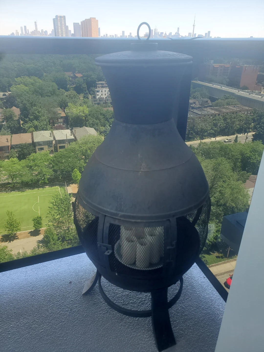Outdoor Chiminea with Candles