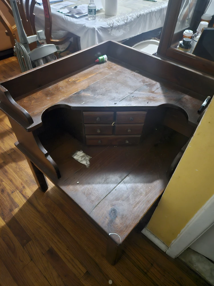 Antique Corner Desk with Drawers