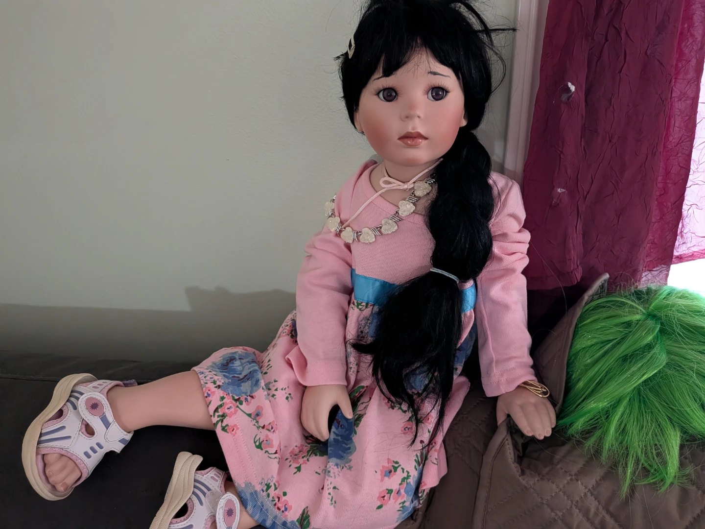 Collector Doll with Pink Floral Dress