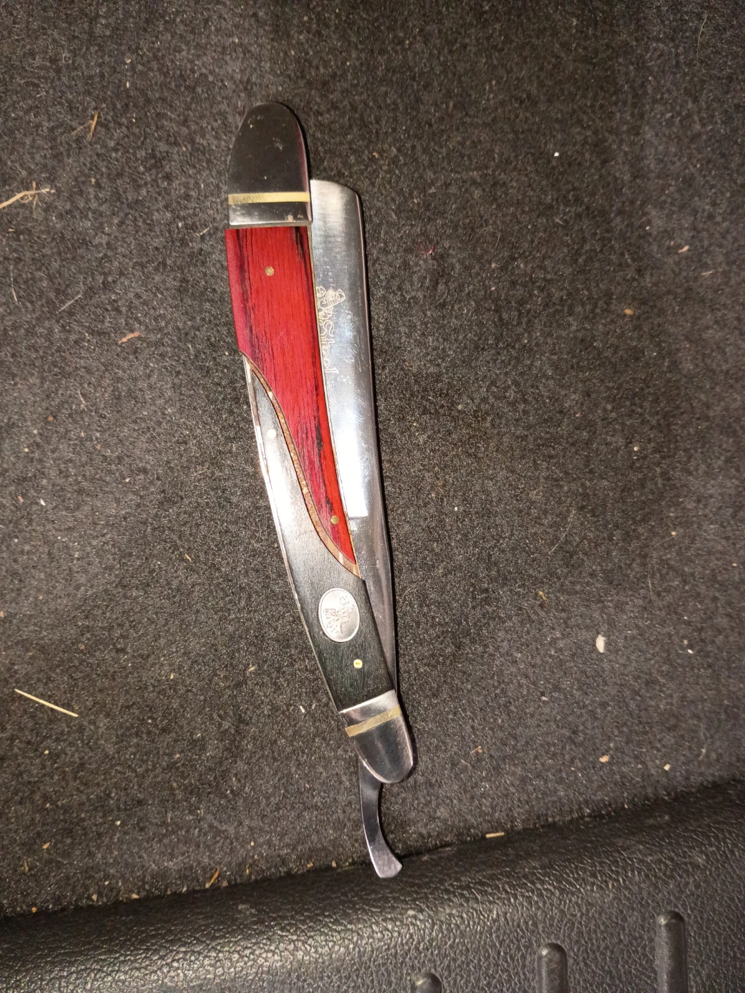 Steel Warrior Straight Razor with Red Handle