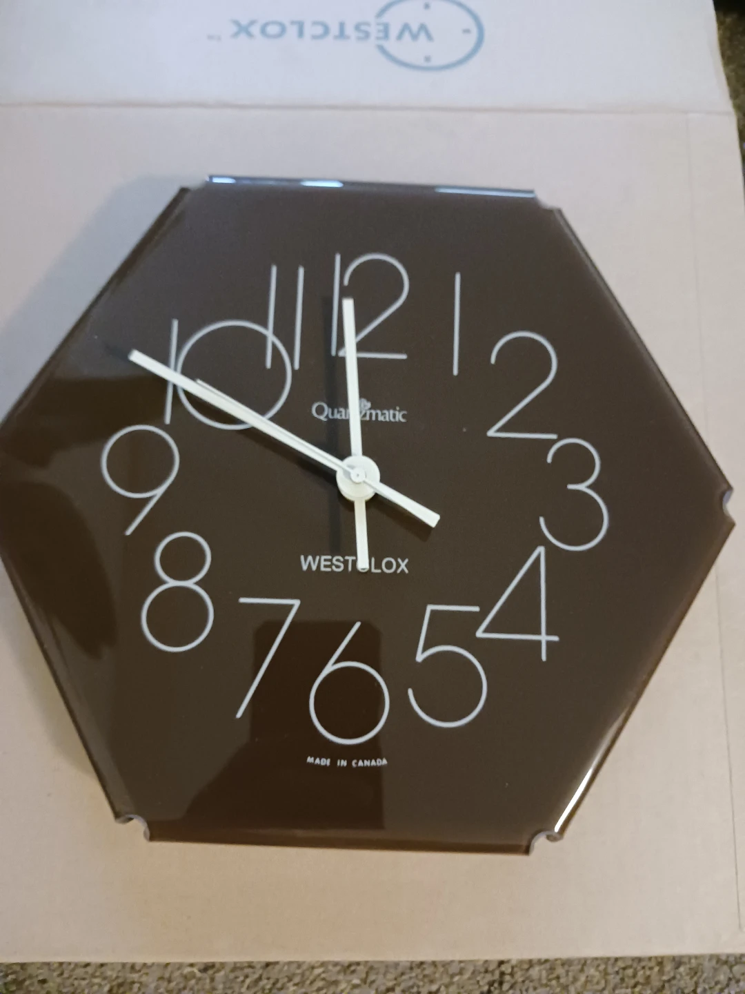 Westclox Hexagonal Clock - Brown