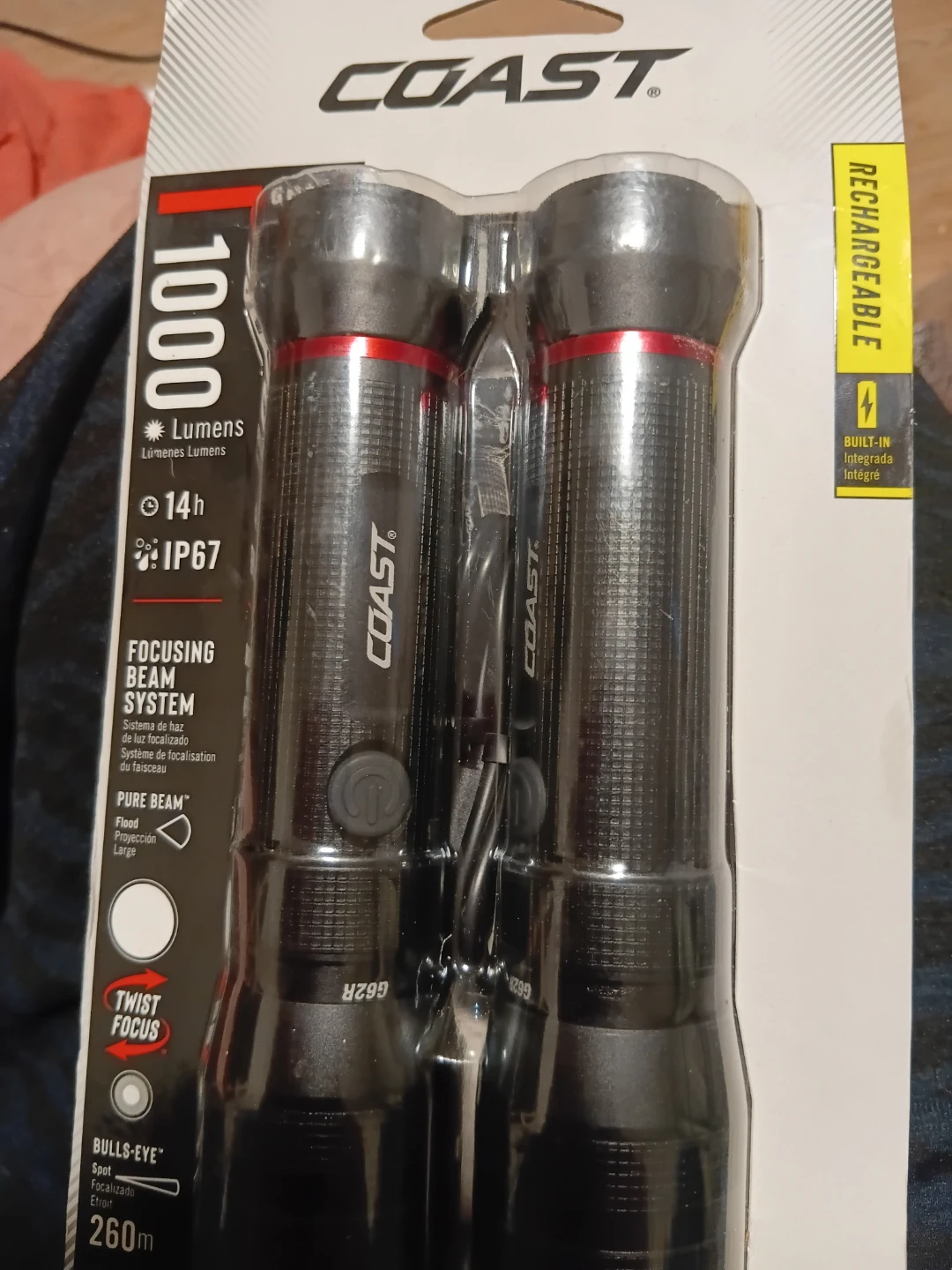 Coast Rechargeable Flashlights (2-Pack)