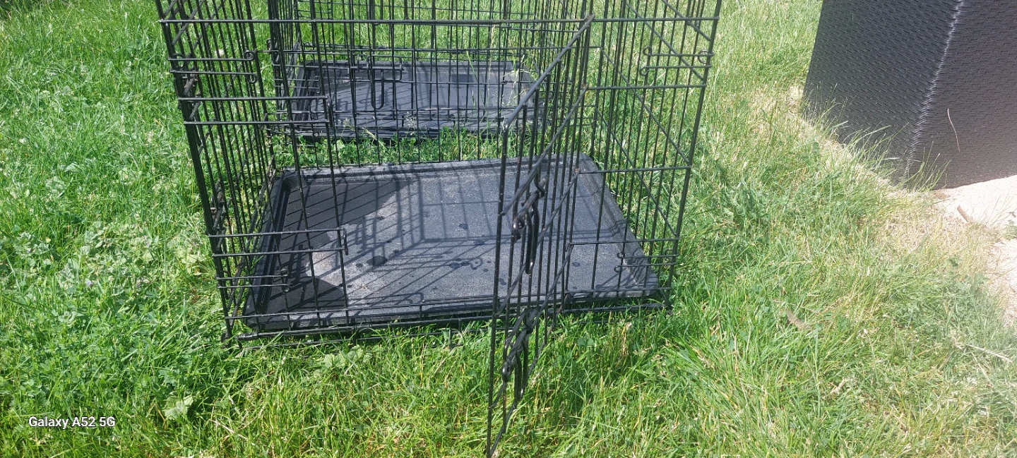 Two Pet Crate Cages with Trays - photo 4