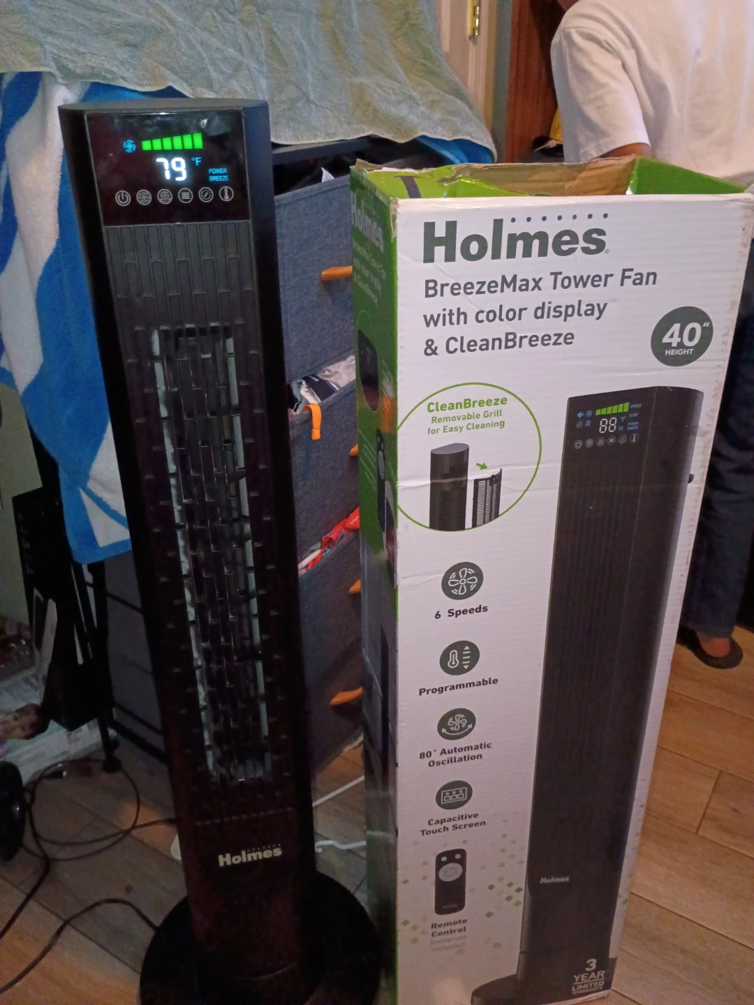 Holmes BreezeMax Tower Fan 40-inch
