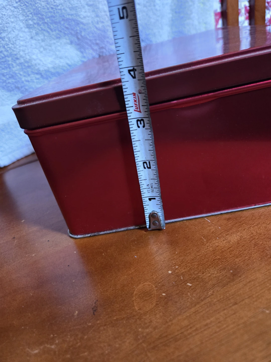 Red Rectangular Tin Storage Box - photo 3