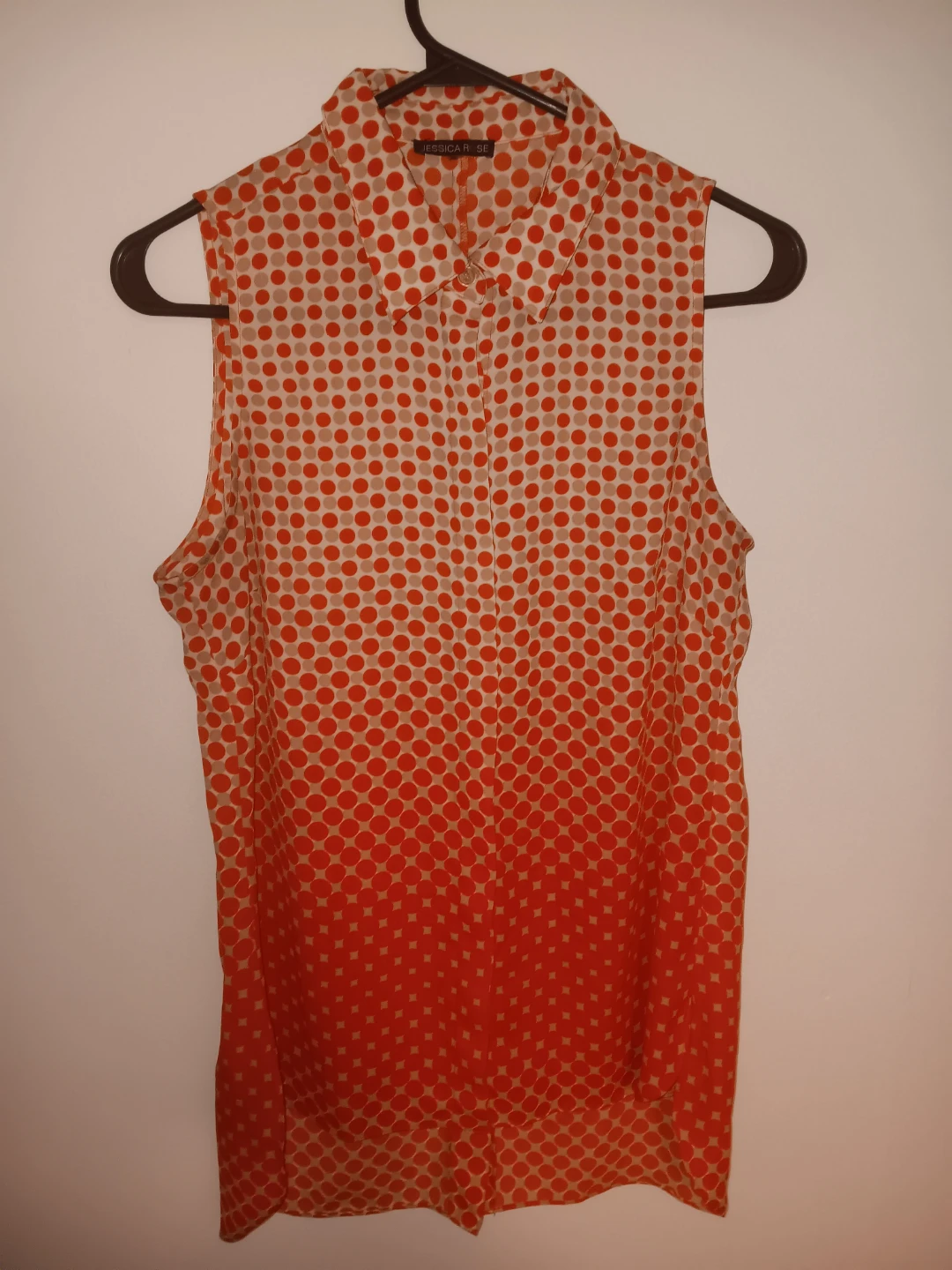 Jessica Rose Sleeveless Polka Dot Blouse