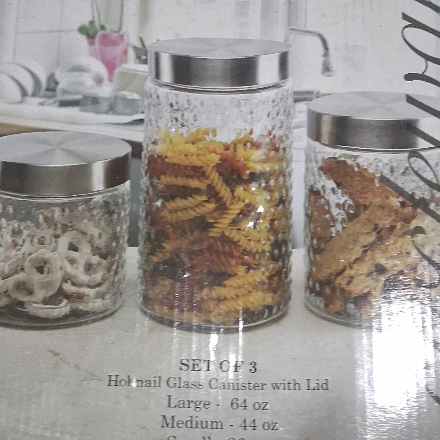 Flicker Hobnail Glass Canister Set (Set of 3)