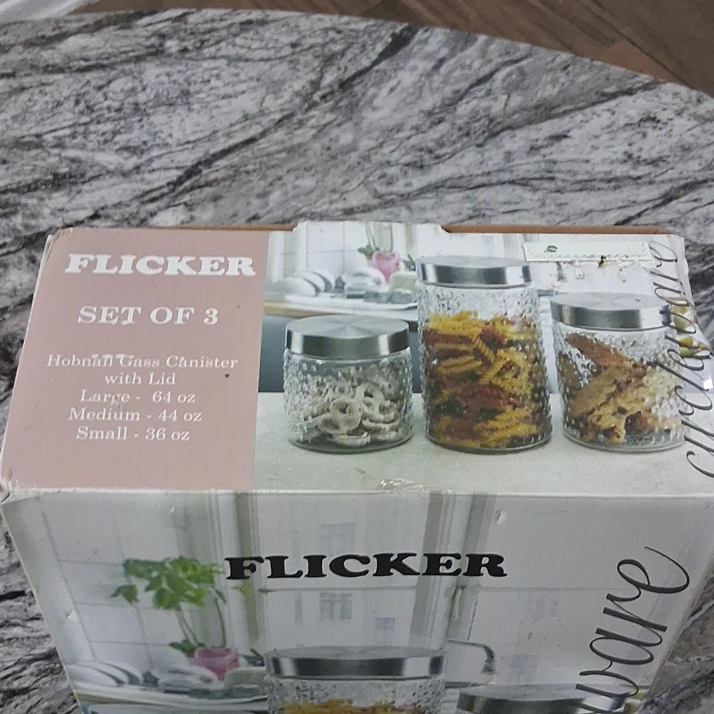 Flicker Hobnail Glass Canister Set (Set of 3) - photo 3