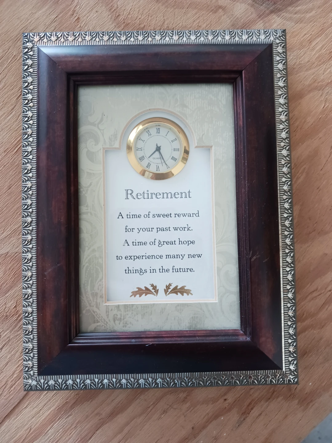 Retirement Picture Frame with Clock
