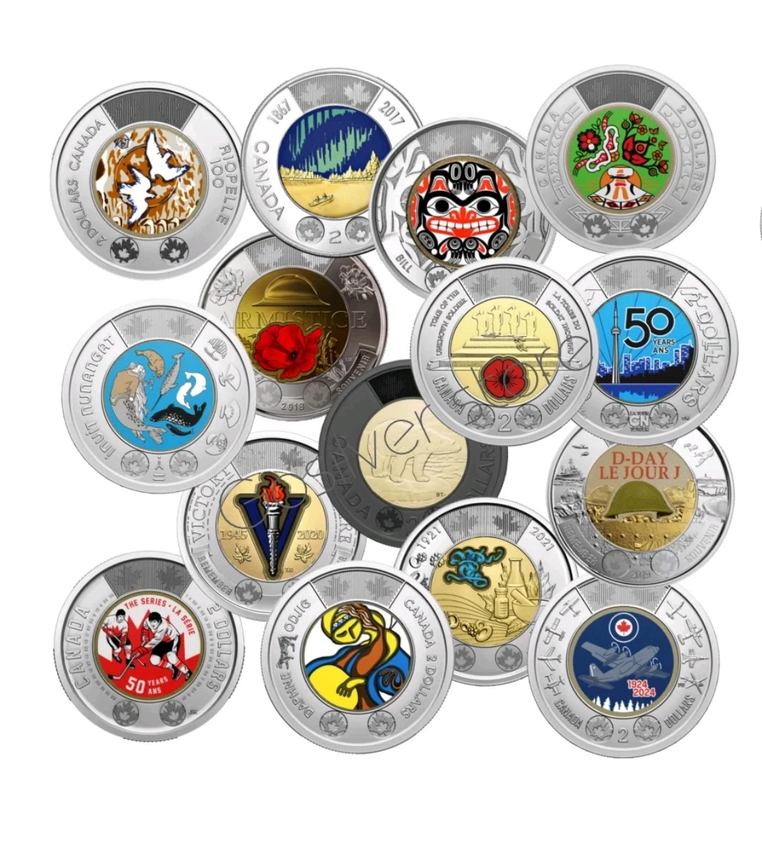 Canadian 2 Dollar UNC Toonies Collection
