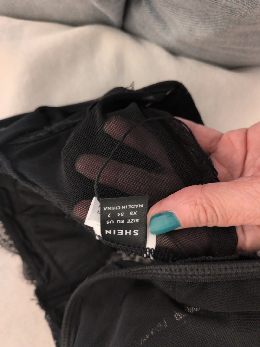 SHEIN Black Lace Corset Top with Long Sleeves - photo 4