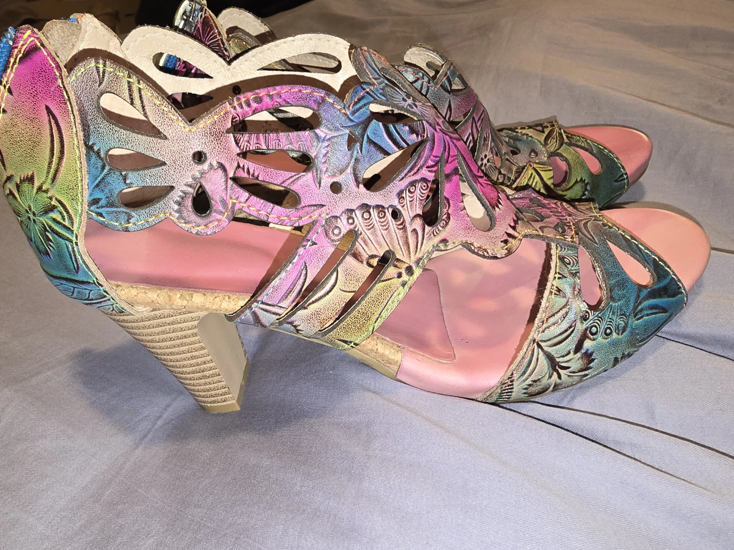 Bohemia Leather Block Heel Comfy Sandals - photo 5