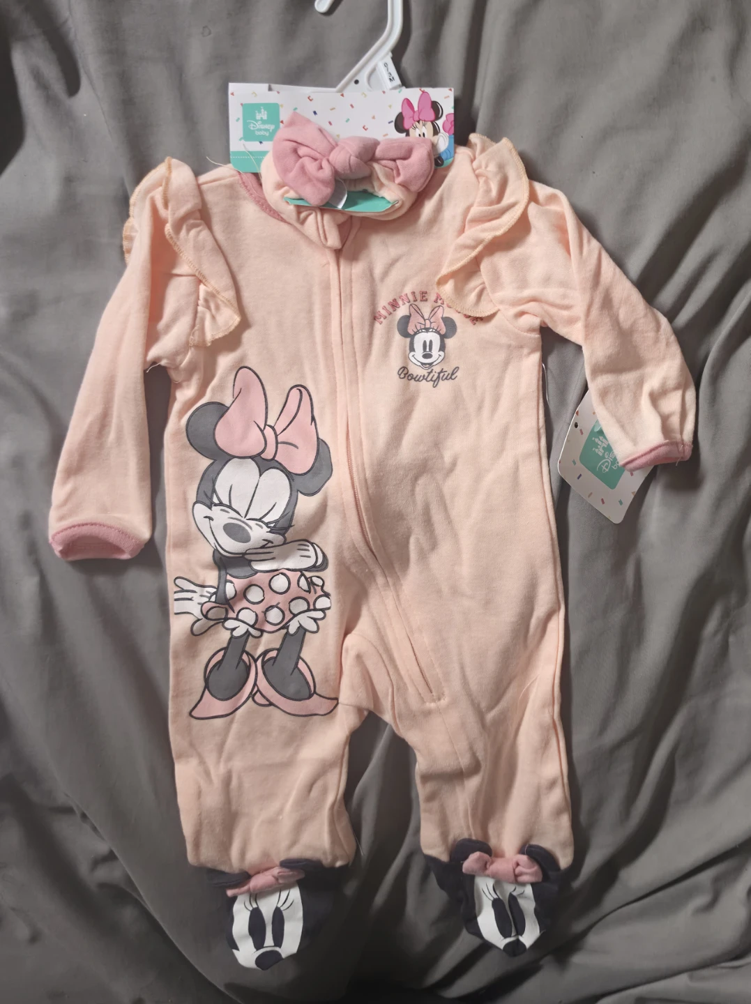 Disney Baby Minnie Mouse "Bowtiful" Sleepsuit and Headband Set