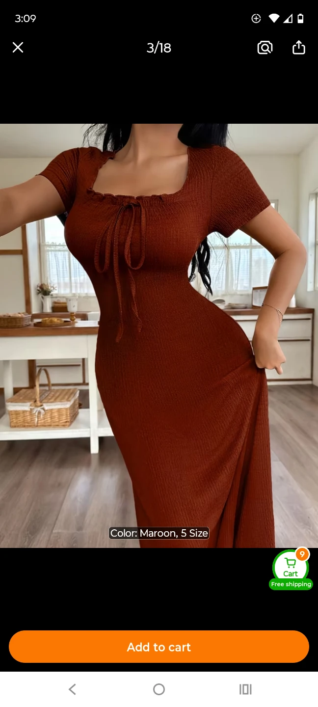 Ladies XL Gorgeous Burnt Orange Casual Dress With Ruffle detail - photo 2