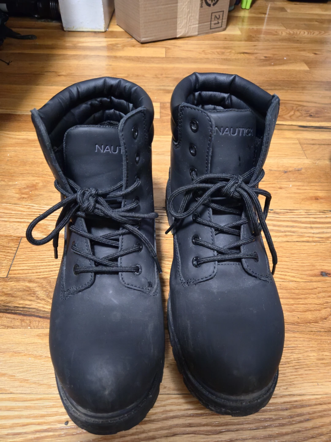 Nautica Black Work Boots