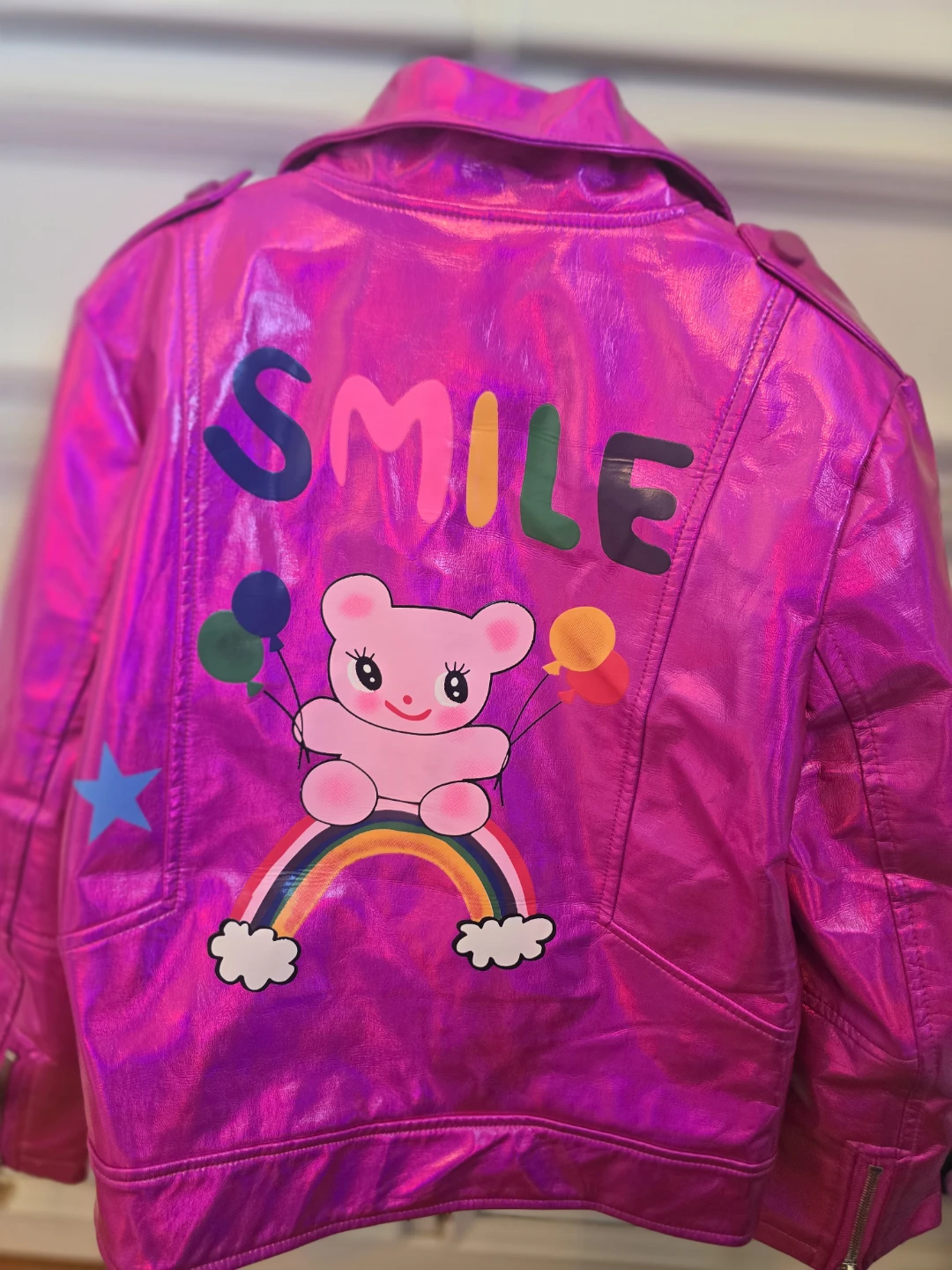Lola and the Boys Girls Hot Pink Metallic Jacket - photo 2