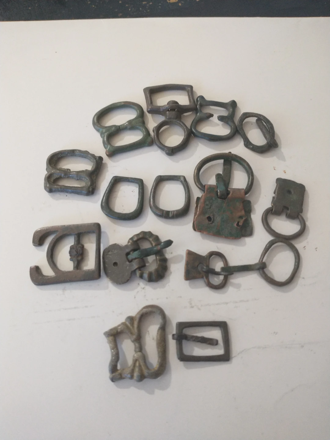 Lot of 15 unique medieval metal buckles