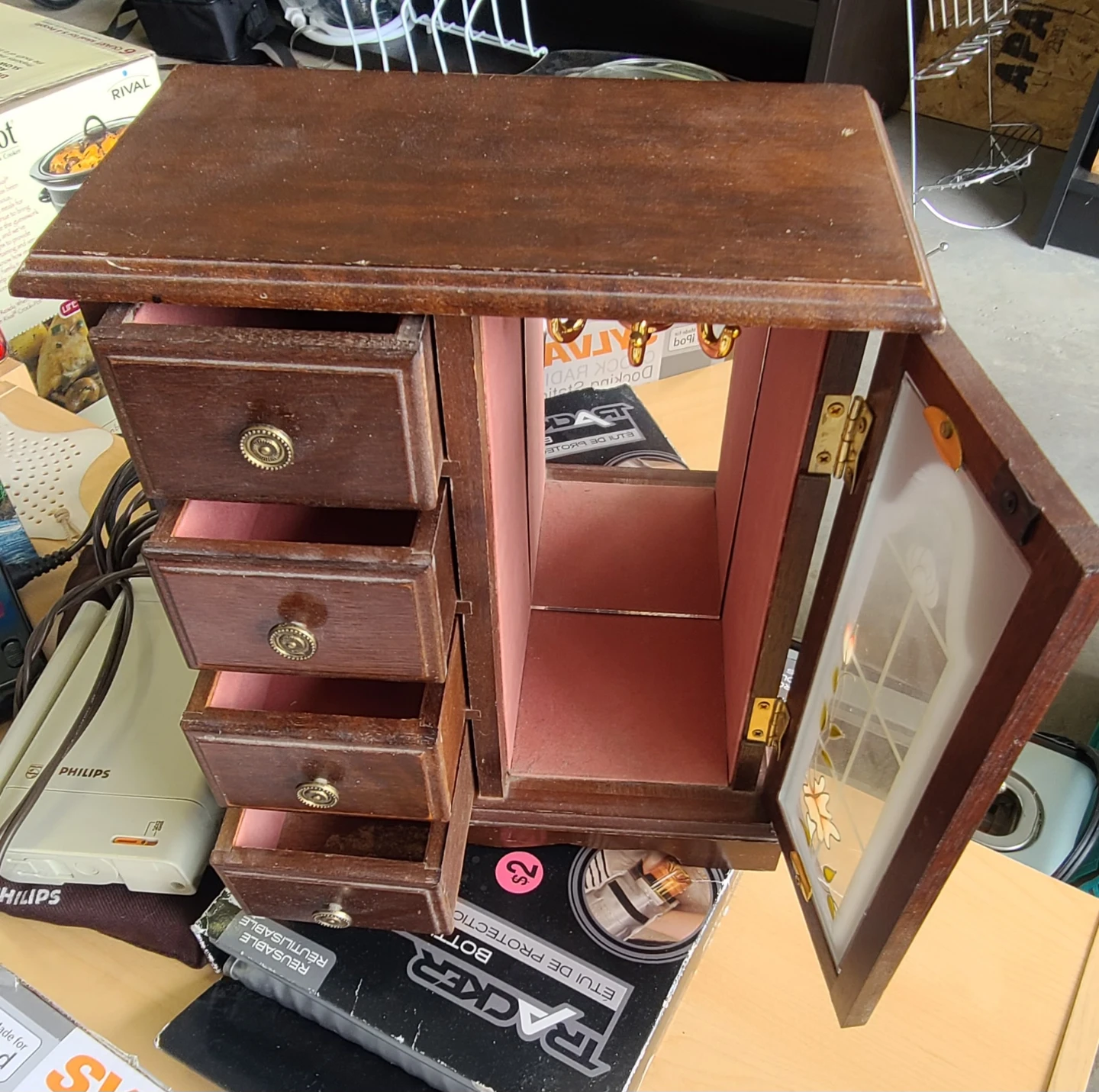 Wooden Jewellery Box with Drawers