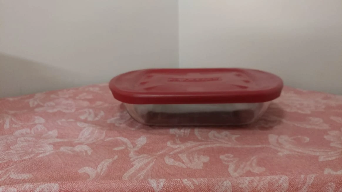 Pyrex Glass Storage Container with Red Lid