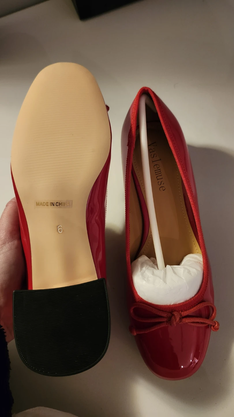 Vas Lamuse Red Patent Bow Ballet Flats - photo 2