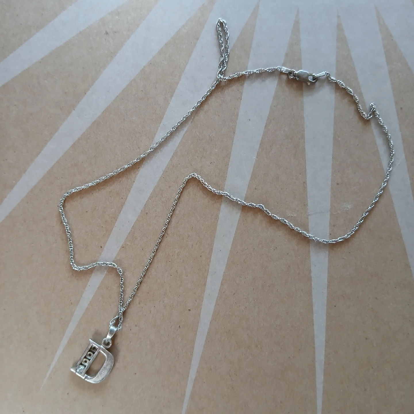 Silver 'D' Pendant Necklace