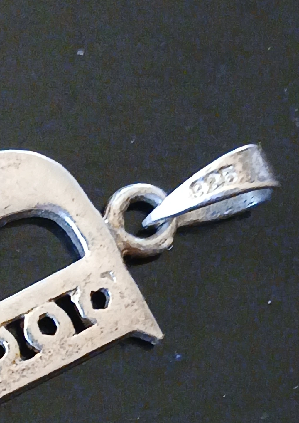 Silver 'D' Pendant Necklace - photo 4
