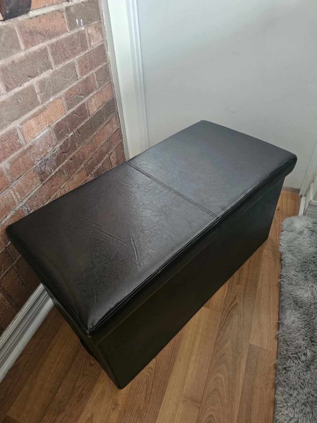 Modern Ottoman Foldable Bench with Storage, Black ⚽️