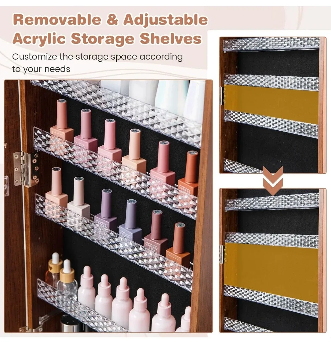 3-in-1 Full-Length Mirror Jewelry Cabinet with Storage Shelves - photo 3
