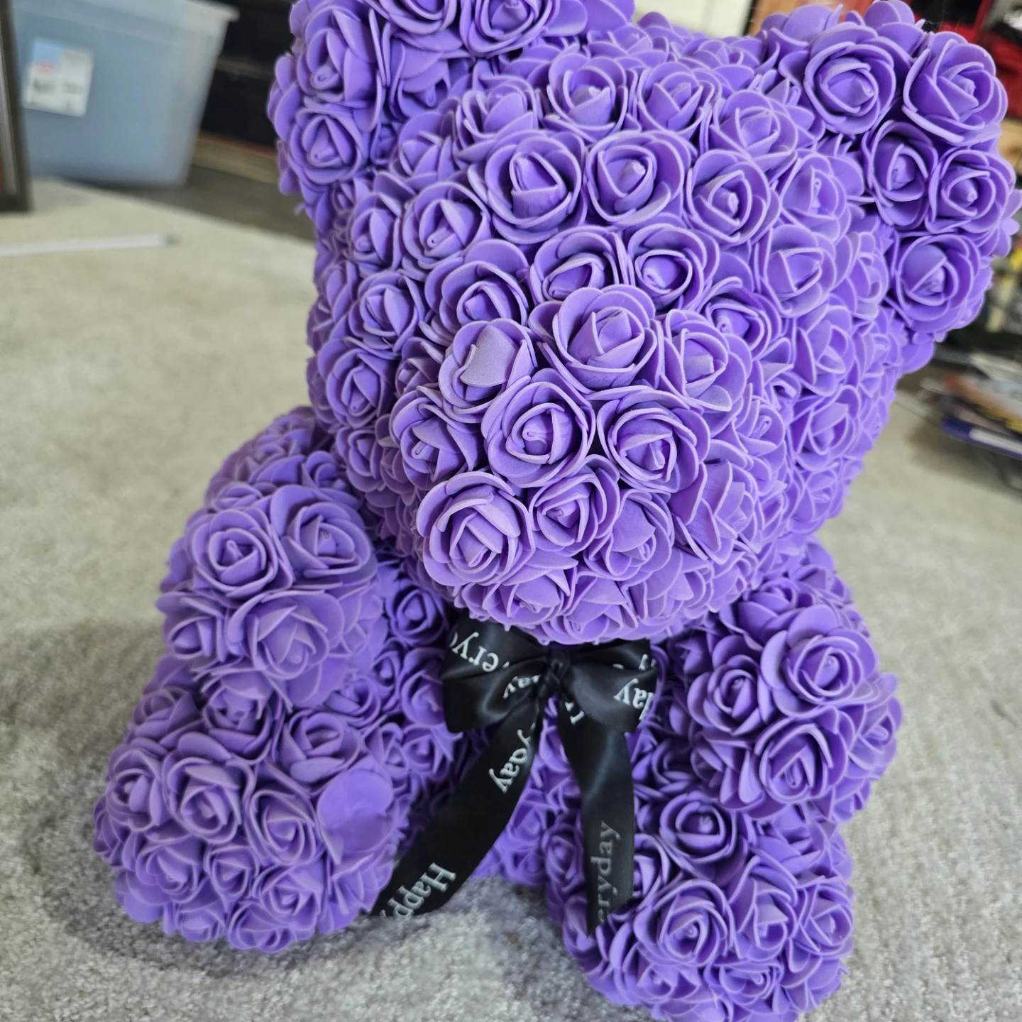 Purple Rose Teddy Bear