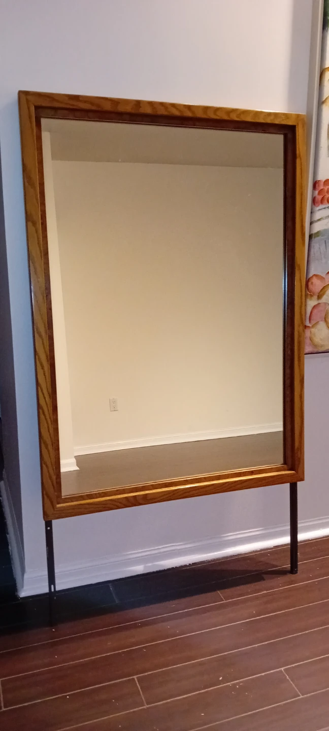 Wooden Framed Mirror with Stand - photo 3
