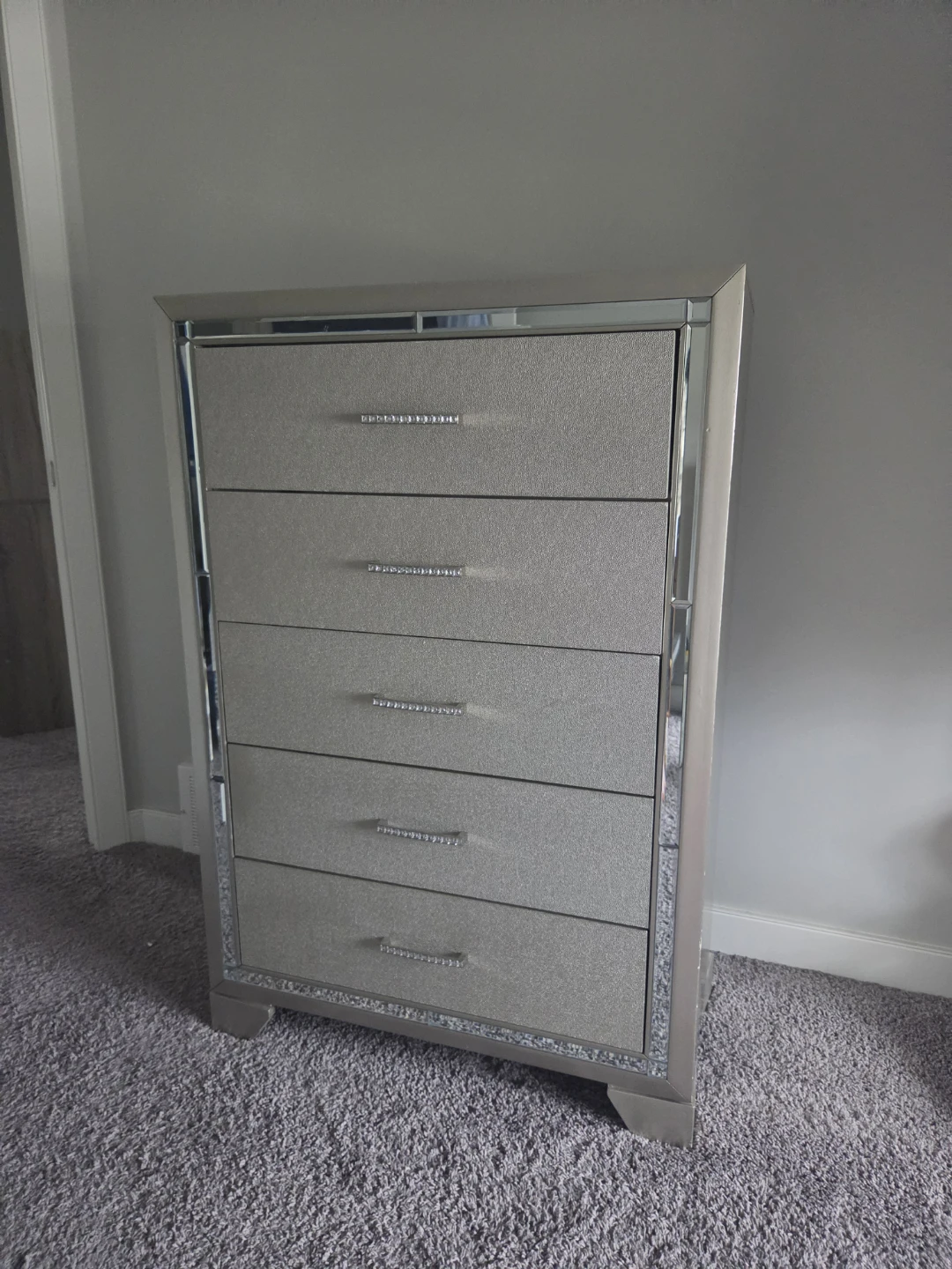 Glam Mirrored 5-Drawer Chest