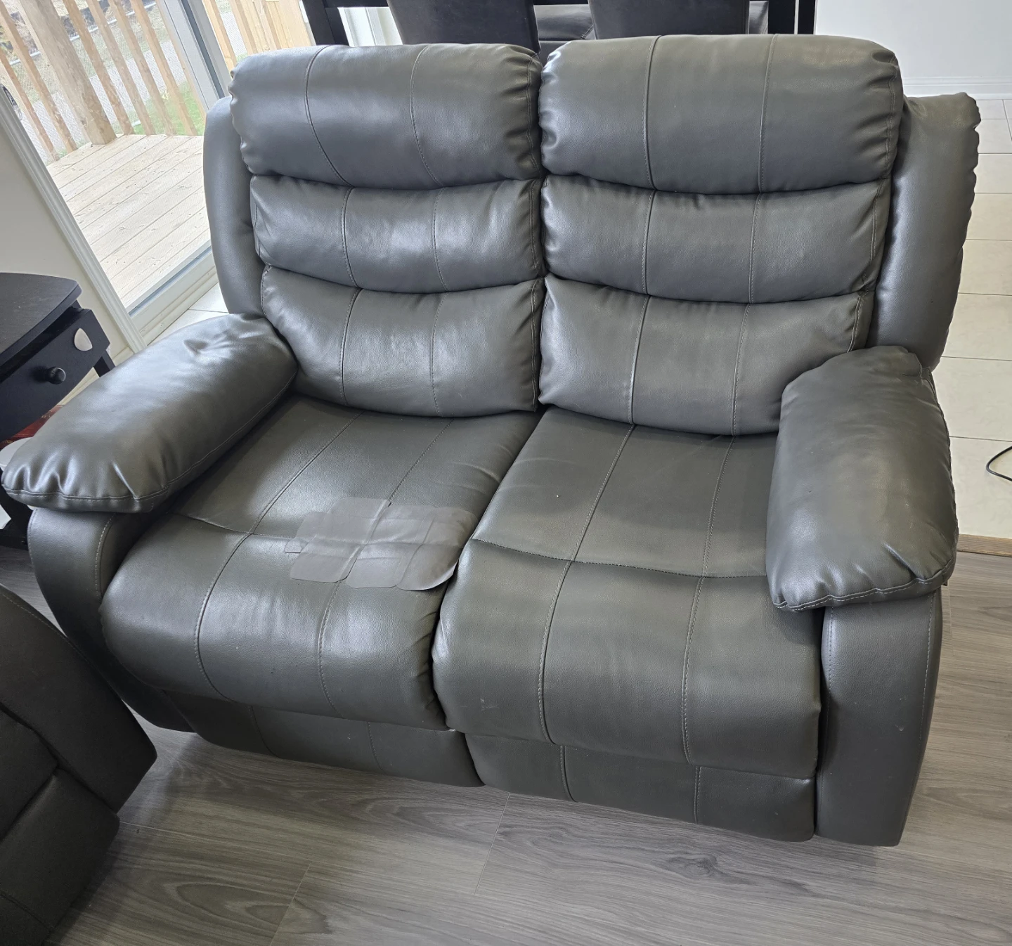 Grey Reclining Sofa & Loveseat Set with Console - photo 3