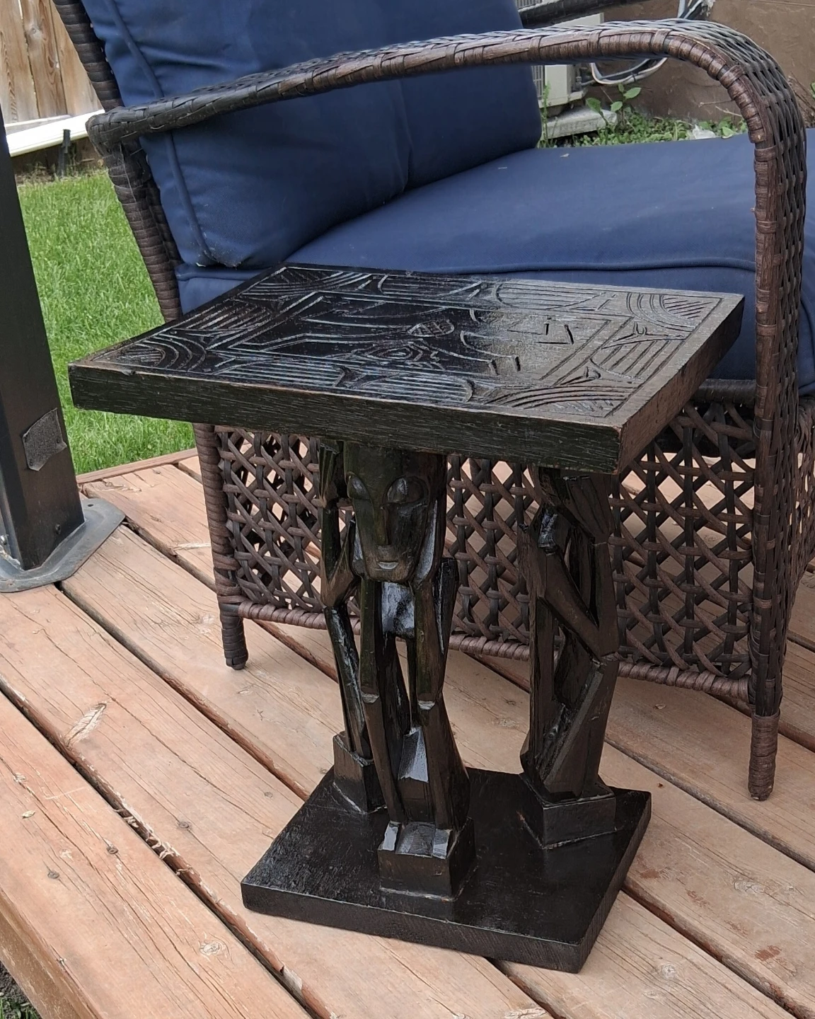 Carved Wooden Side Table