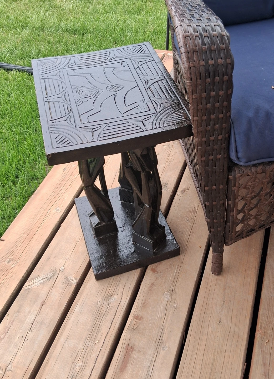 Carved Wooden Side Table - photo 2