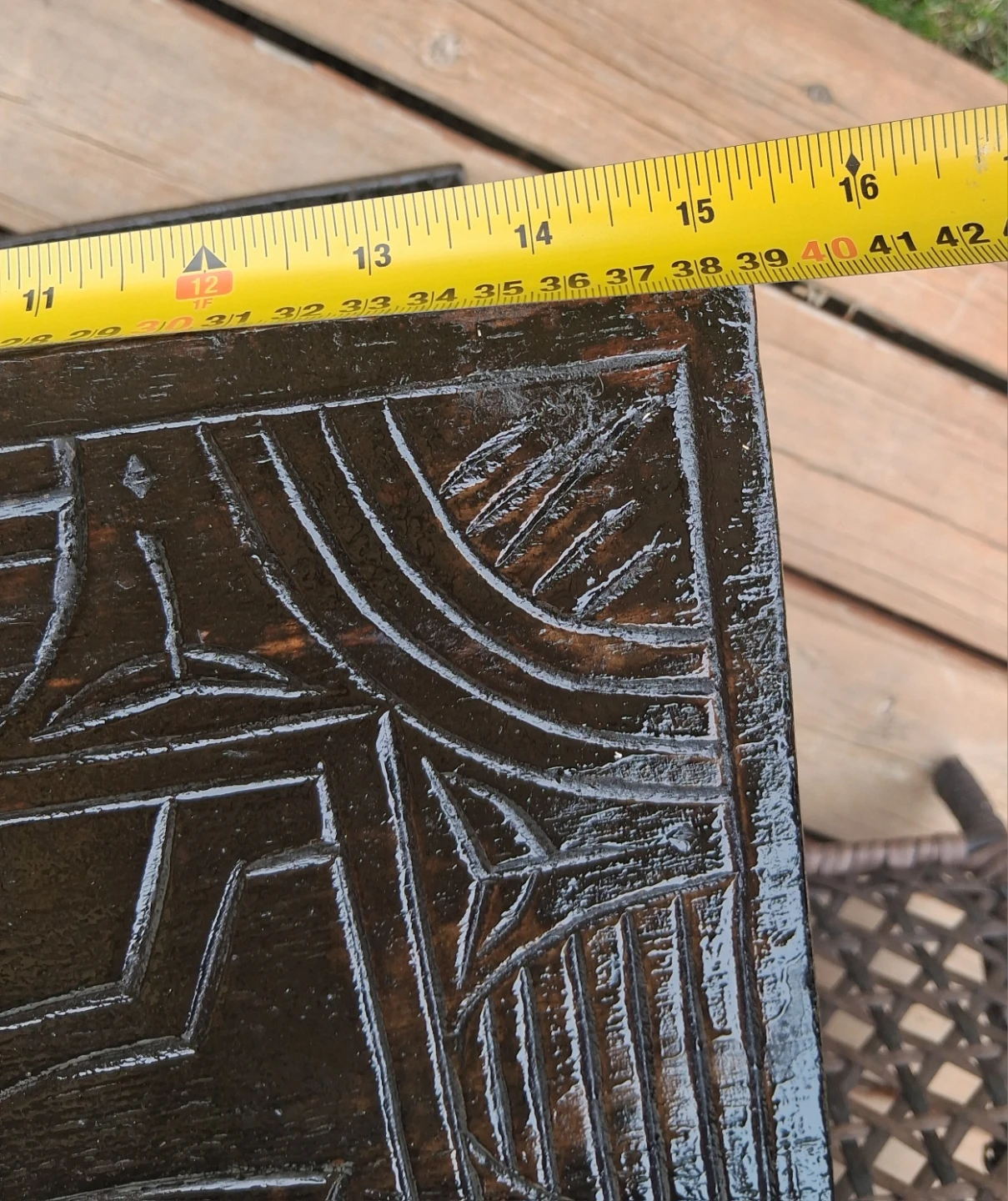 Carved Wooden Side Table - photo 3