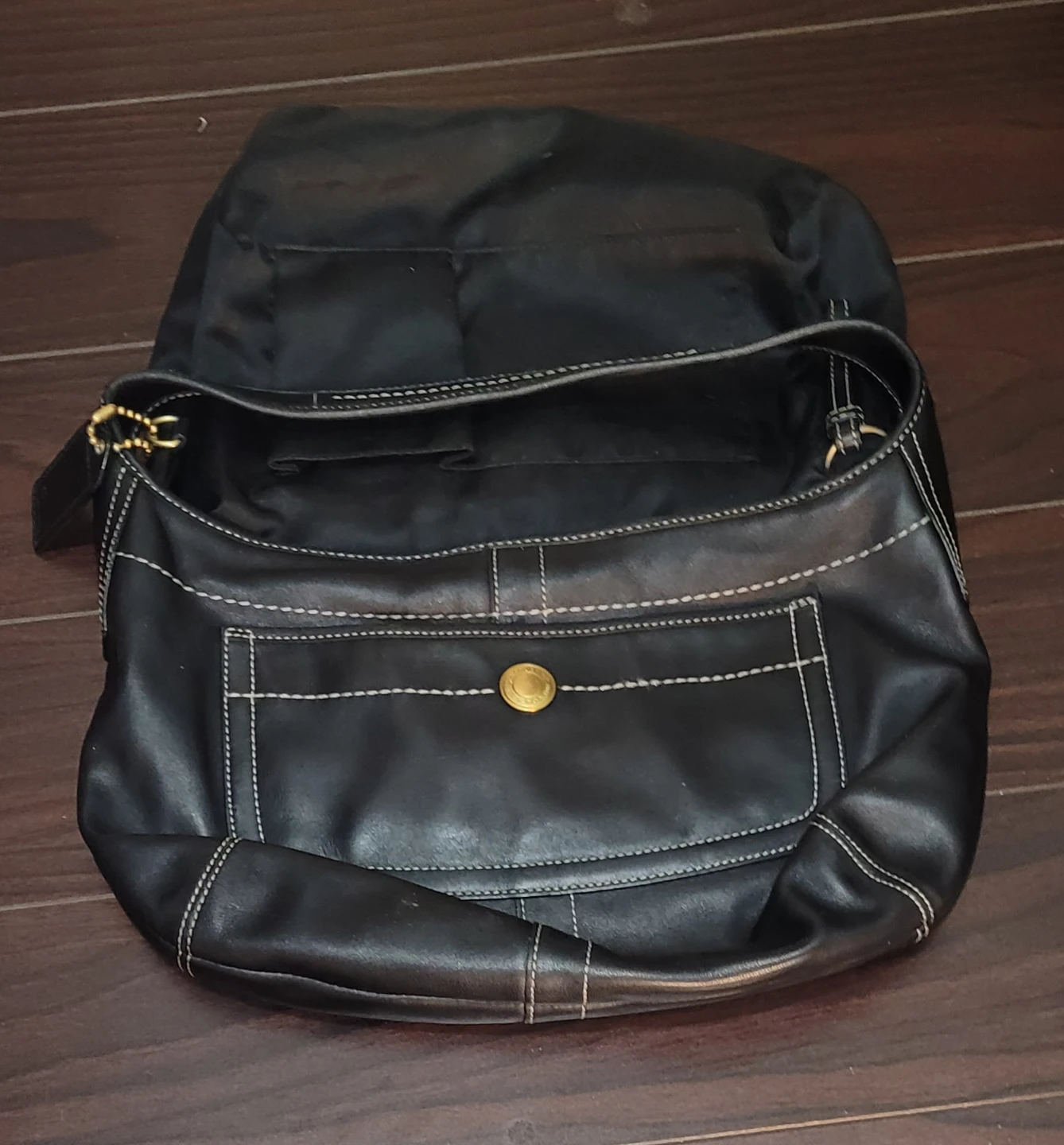 Coach Black Leather Hobo Handbag