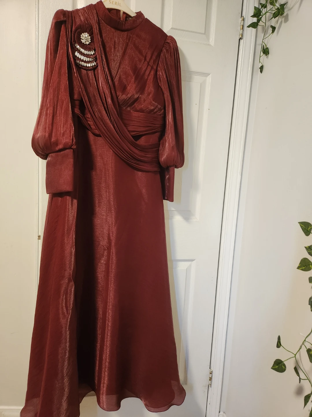 Maroon Evening Gown with Embellishment - photo 2