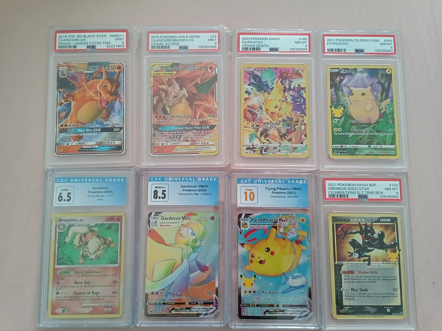 Pokemon Trading Card Lot - Charizard, Pikachu, Greninja
