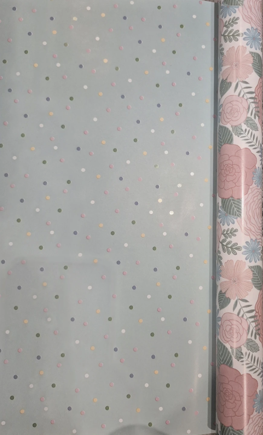 Reversible Wrapping Paper Floral Design Gift Warp 17"×396" - photo 3