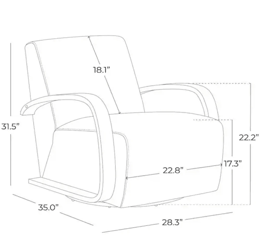 Grey Swivel Armchair with Wood Accents - photo 2