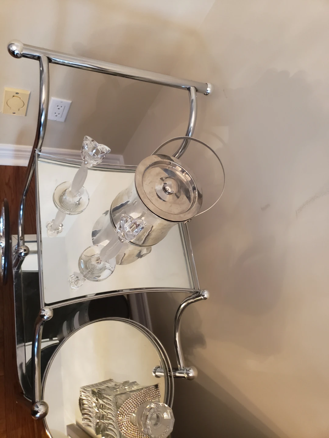 Chrome and Glass Bar Cart - photo 2
