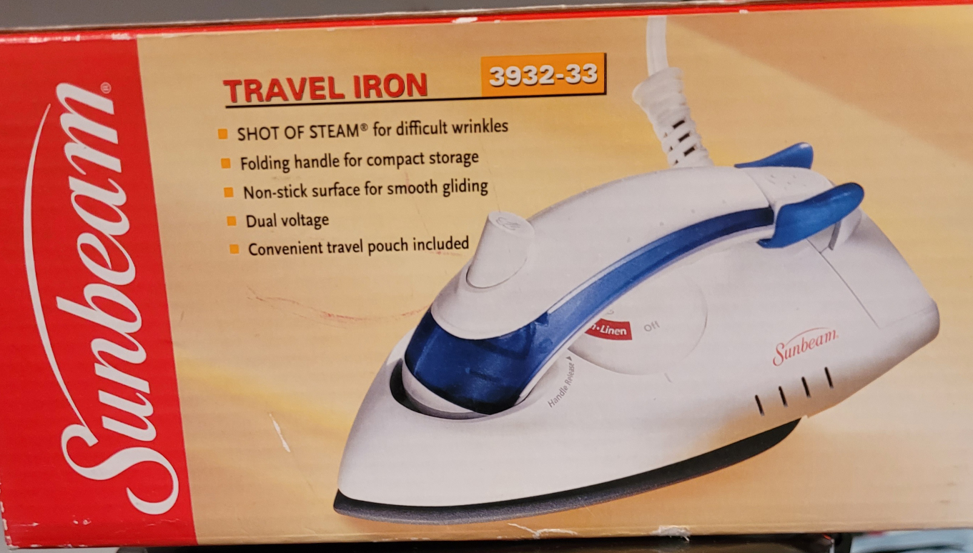 Sunbeam Travel Iron 3932-33 with Travel Pouch