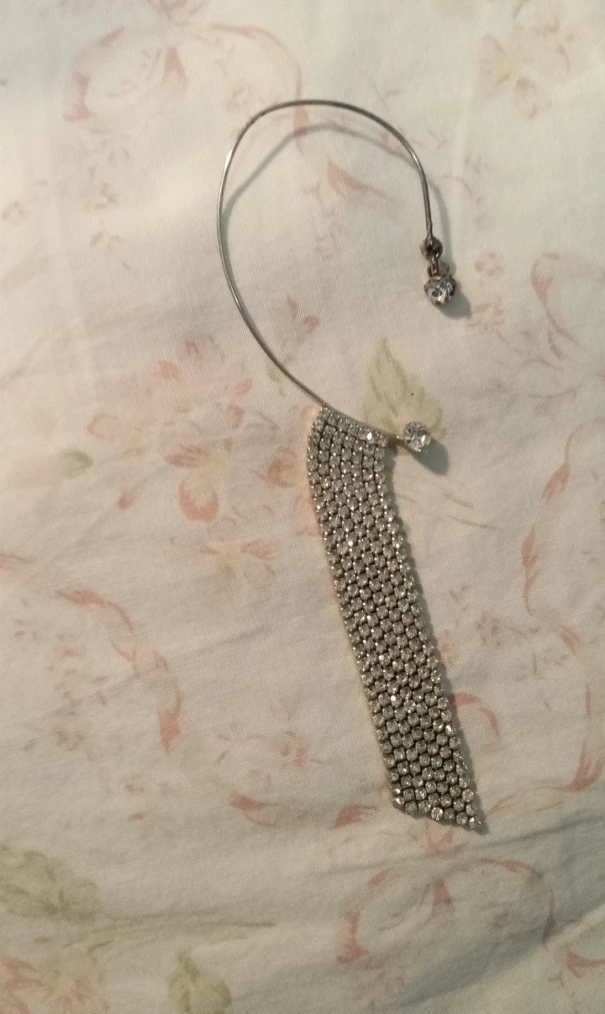 Silver Rhinestone Ear Cuff Climber Earring - photo 2